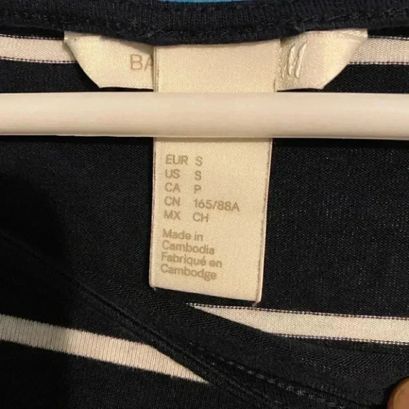 H&M Striped Nautical Boat Neck Long-sleeve Shirt - Picture 4 of 5